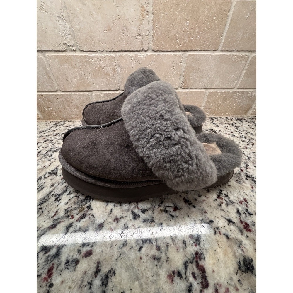 UGG Disquette Slippers for Women's, Size‎ 8- Charcoal Grey Soft, Comfortable